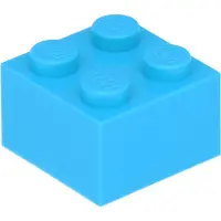 LEGO brique 2x2 3003 - 100 pièces bleu azur moyen