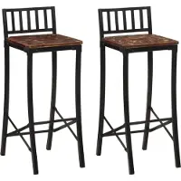 Syfax Chaises de bar lot de 2 bois de récupération massif