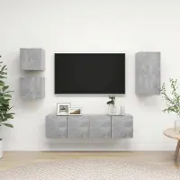 Prolenta Maison Exclusive - Ensemble de meubles TV 5 pcs Gris béton Bois d'ingénierie