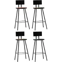 Syfax Tabourets de bar lot de 4 bois massif de récupération