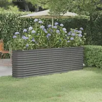Prolenta Maison Exclusive - Lit surélevé de jardin Acier galvanisé 224x40x68 cm gris