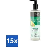 Organic - Shampooing réparateur naturel - Avocat & Miel - Hydratant et régénérant - 280 ml - Pack avantage - 15 pièces