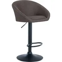 CLP Tabouret de bar Davie Tissu, couleur : gris foncé, matériau du piètement : métal noir mat
