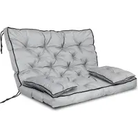 AIO Factory Set de jardin, côté haut avec passepoil, 100x60x50 cm, gris