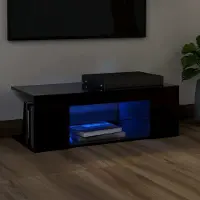 Prolenta Maison Exclusive - Meuble TV avec éclairage LED Noir 90x39x30cm