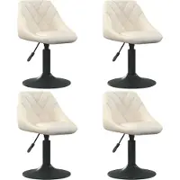 Syfax Chaises pivotantes à manger lot de 4 crème velours