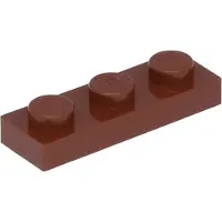 LEGO 1x3 plaque 3623 - 50 pièces rouge-brun