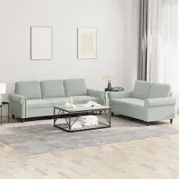 Prolenta Maison Exclusive - Ensemble canapé 2 pièces avec coussins, velours gris clair