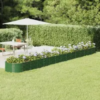 Syfax Lit surélevé de jardin Acier galvanisé 620x80x36 cm Vert