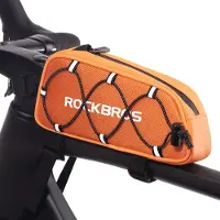 RockBros Sacoche de vélo Sacoche de cadre Sacoche de tube supérieur 1 L Orange Entièrement réfléchissante
