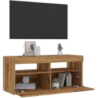 Prolenta Maison Exclusive - Meuble TV avec éclairage LED Chêne Artisan 90x35x40 cm