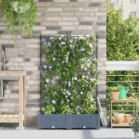 Prolenta Maison Exclusive - Jardinière d'extérieur, lot de 2, gris clair, 80 x 40 x 125,5 cm, PP