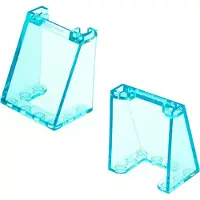 LEGO 2x Pare-brise 3x4x4 transparent bleu clair inversé fenêtre 72475