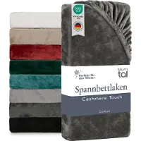 Blumtal Drap housse Cashmere Touch 120 x 200 cm peluche - drap housse microfibre chaud - drap moelleux - drap housse chaud Anthracite