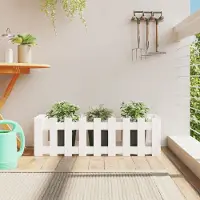 Prolenta Maison Exclusive - Jardinière surélevée design clôture à lattes blanche 100 x 30 x 30 cm en bois massif de pin