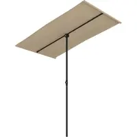 Syfax Parasol de jardin avec mât en aluminium 180x110 cm taupe