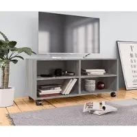 Prolenta Maison Exclusive - Meuble TV à roulettes Gris Sonoma 90x35x35 cm Matériau dérivé du bois