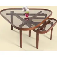 Xl Moebel Gmbh Table basse robuste Set Designer Triangulaire Canapé de luxe Meubles en bois