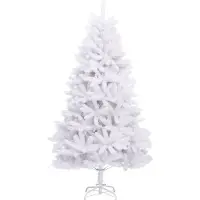 Syfax Sapin de Noël artificiel à charnières avec support blanc 270 cm