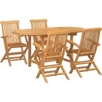 Syfax Ensemble de salle à manger pour jardin 5 pcs Marron