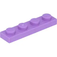 LEGO 1x4 plaque 3710 - 100 pièces lavande moyenne