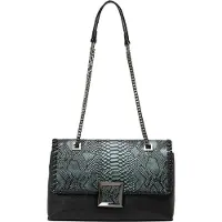 FENIA Sac pliable pour femme - noir et vert, taille unique