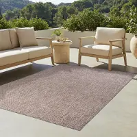 Tapiso Tapis Tapis YUCANA Outdoor Marron Balcon Résistant aux UV 200 x 200 cm