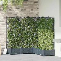 Prolenta Maison Exclusive - Lot de 5 jardinières d'extérieur, gris clair, 120 x 120 x 125,5 cm, PP