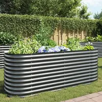 Prolenta Maison Exclusive - Potager surélevé 240 x 80 x 81 cm Acier galvanisé Gris