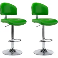 Syfax Tabourets de bar lot de 2 vert similicuir