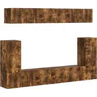 Syfax Ensemble meuble TV 5 pcs Chêne fumé Bois d'ingénierie