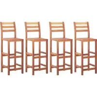 Syfax Chaises de bar lot de 4 bois d'acacia solide