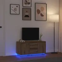 Prolenta Maison Exclusive - Meuble TV avec éclairage LED Chêne Artisan 100x41x50 cm