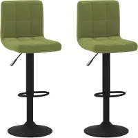 Syfax Tabourets de bar lot de 2 vert clair velours