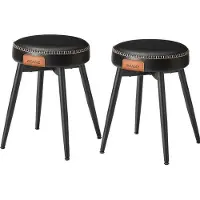 Merkloos Tabouret de salle à manger 2 pièces - Chaises - Chaises de cuisine - Tabouret de coiffeuse - Noir - Stenberi