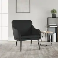 The Living Store Fauteuil noir 63x76x80 cm similicuir
