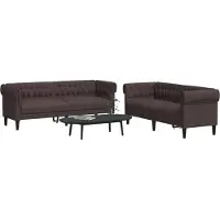 Prolenta Maison Exclusive - Ensemble de canapés 2 pièces, tissu marron foncé