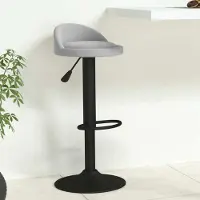 Prolenta Maison Exclusive - Tabouret de bar en velours gris clair