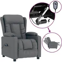 Syfax Fauteuil inclinable électrique Gris Similicuir