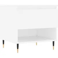 Syfax Table basse blanc 50x46x50 cm bois d’ingénierie
