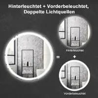 Northix Miroir de salle de bain LED antibuée, 60 cm, double éclairage
