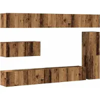 Syfax Ensemble de meuble TV mural 7 pcs vieux bois bois d'ingénierie