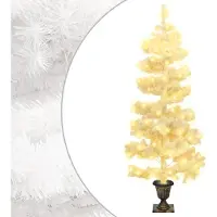 Prolenta Maison Exclusive - Sapin de Noël en spirale, éclairé et avec pot, blanc, 120 cm