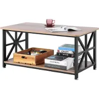 StarTech.com Table basse rectangulaire avec rangement ouvert - Table de cocktail moderne - Table basse pour votre salon - Table de salon élégante