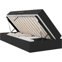 vidaXL Lit avec rangement et matelas Noir 90 x 190 cm Velours