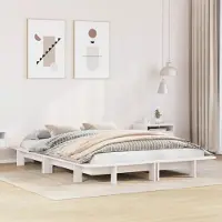 Prolenta Maison Exclusive - Lit en bois massif sans matelas Blanc 140x200 cm Bois de pin
