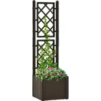 Prolenta Maison Exclusive - Potager surélevé avec treillis et système d'arrosage automatique Mokka