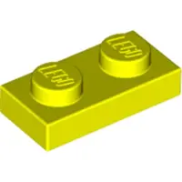 LEGO 50 pièces , pièce c. 3023 en jaune néon