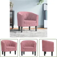 The Living Store Fauteuil club en velours rose