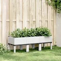 Prolenta Maison Exclusive - Jardinière sur pieds Blanc 120x40x42 cm PP